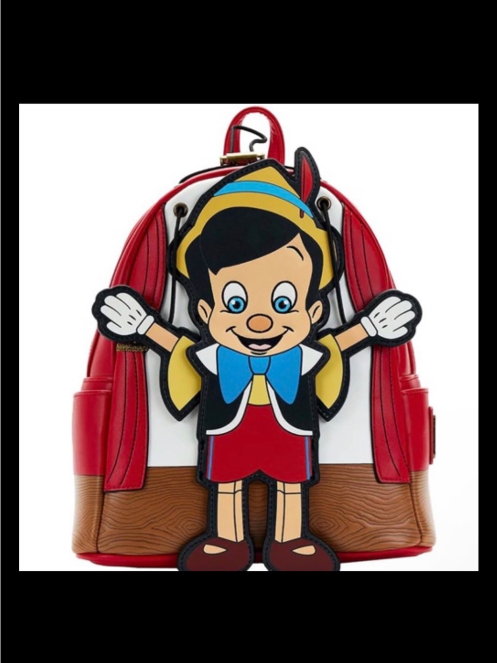 Loungefly Red Pinocchio Appliqué Mini Backpack